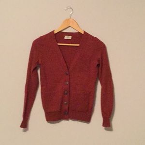 100% Wool Rust Colored Cardigan